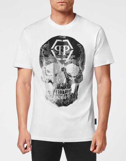 T-shirt Round Neck SS Skull with Crystals