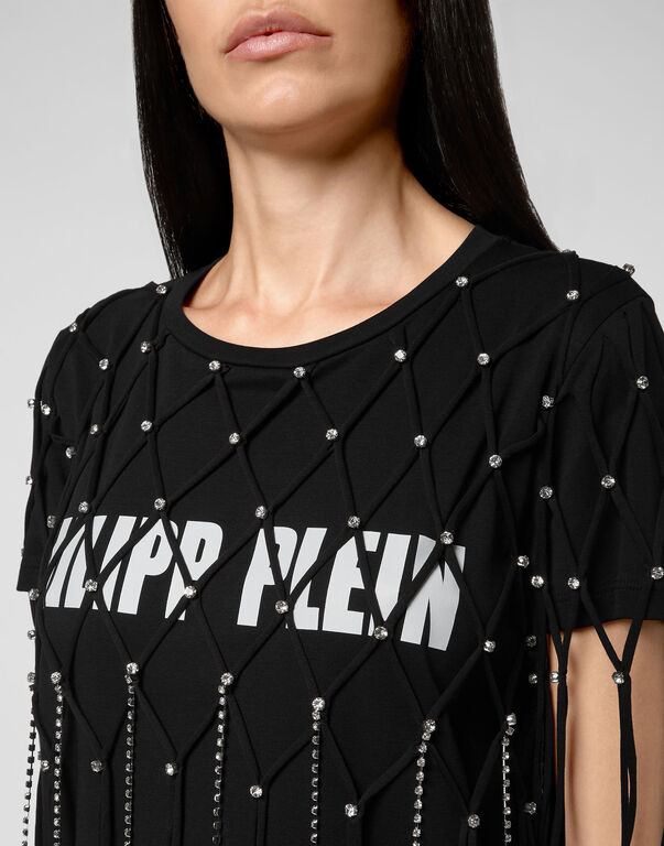 T-shirt Round Neck SS Net Crystal Touch