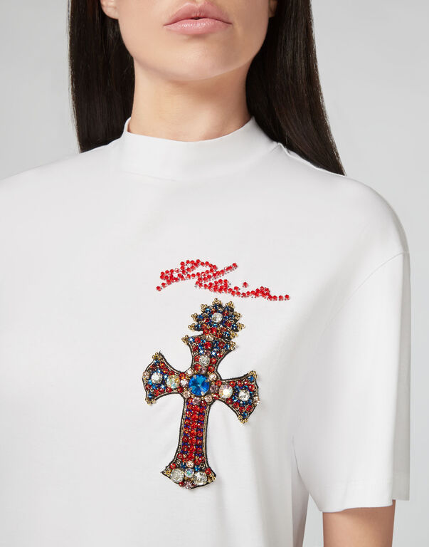 T-shirt Round Neck SS Baroque cross