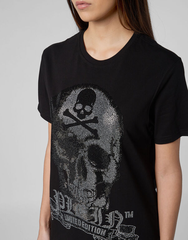 T-shirt Platinum Cut Round Neck Skull