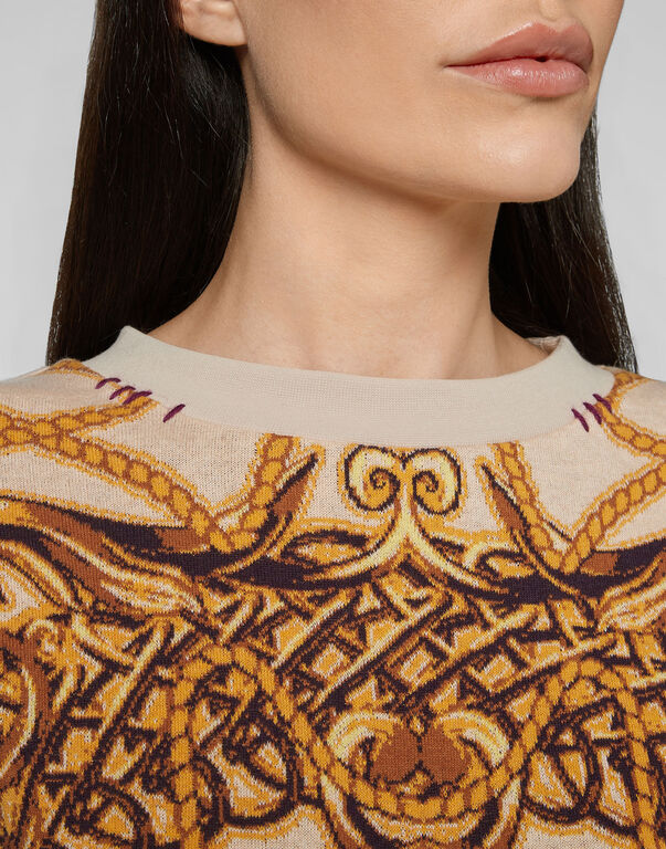 Sweatshirt LS knit & fleece Jacquard New Baroque