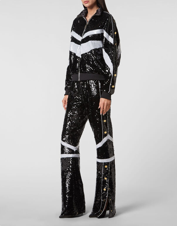 Top/Trousers Tracksuit  with Crystals