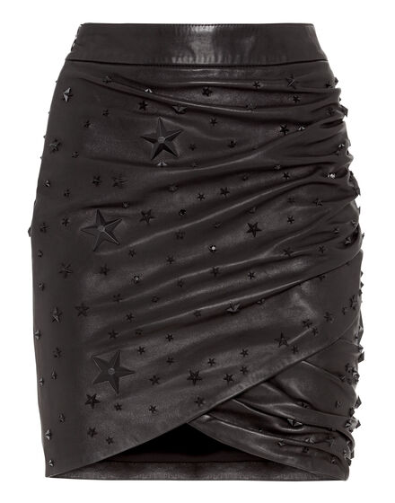 Leather Skirt Short Studs