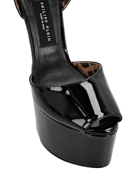 Patent Leather Platform Sandals