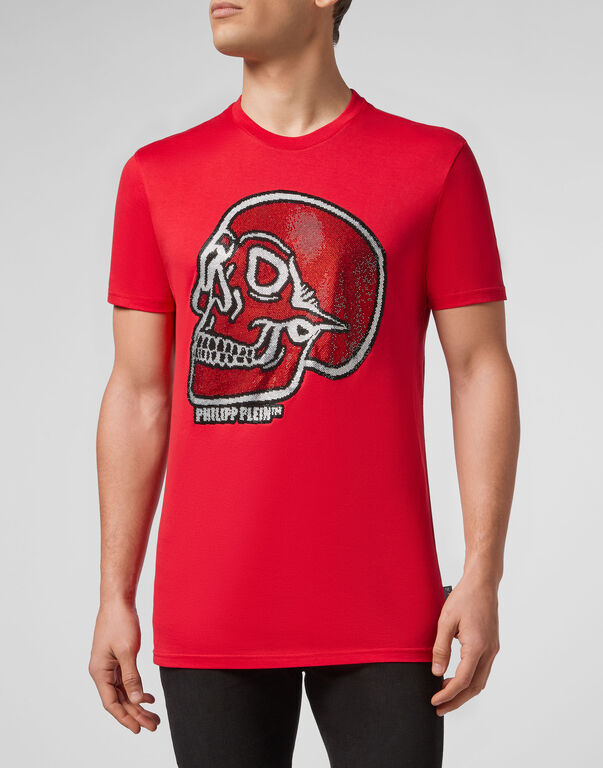 T-shirt Round Neck SS Crystal outline Skull