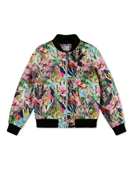 Leather Bomber Flowers