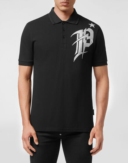 Slim Fit Polo shirt SS Gothic Plein with Crystals