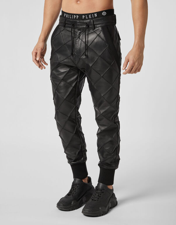 Leather Jogging Trousers Statement