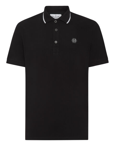 Slim Fit Polo shirt SS Paisley Strass