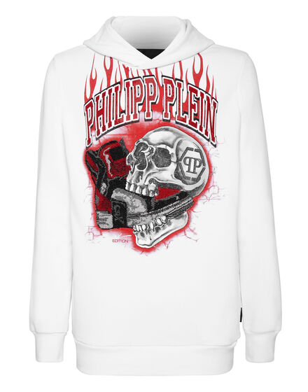 Hoodie sweatshirt Skull on fire