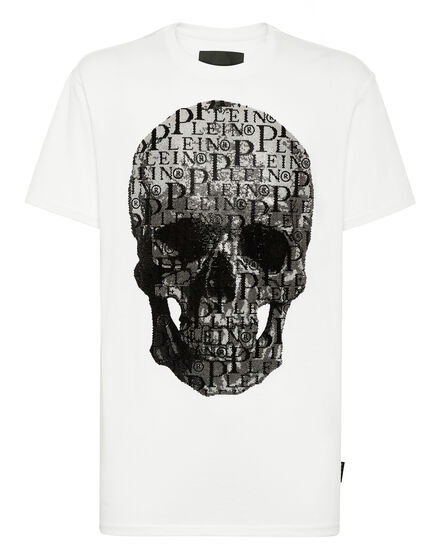 T-shirt Round Neck SS Skull and Plein with Crystals