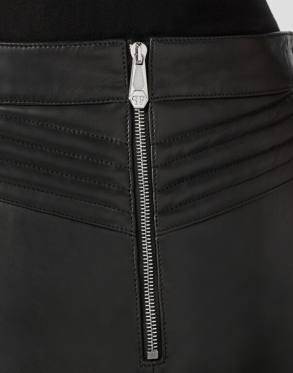 Leather Skirt Short Pins