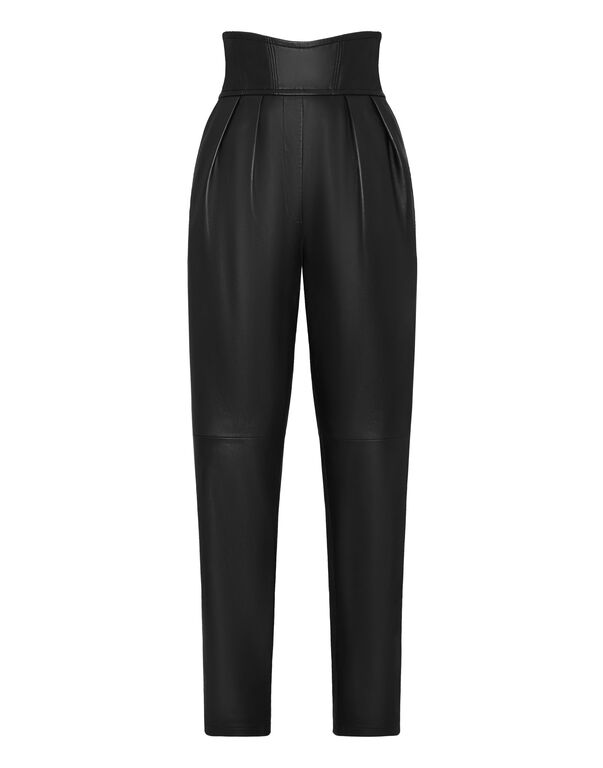 Leather Trousers Long 80's Fit Iconic Plein