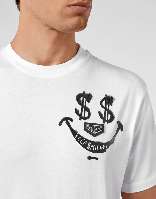 T-shirt Round Neck  SS print Keep $miling