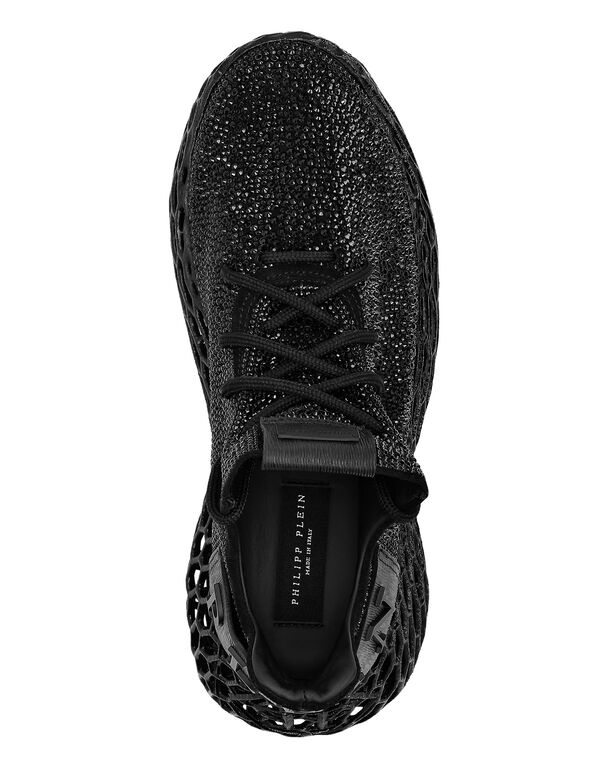 RUNNER SNEAKERS $KELETON SUEDE WITH STRASS