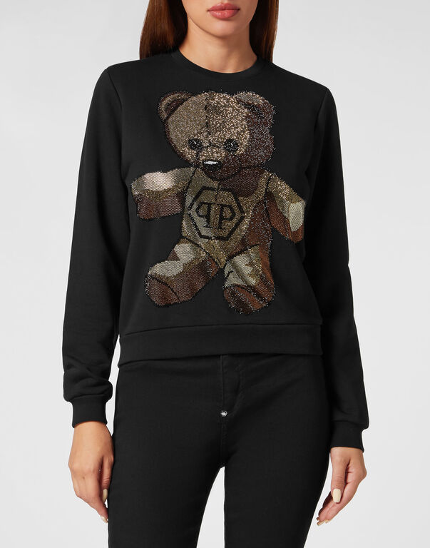 Sweatshirt with Crystals Teddy Bear