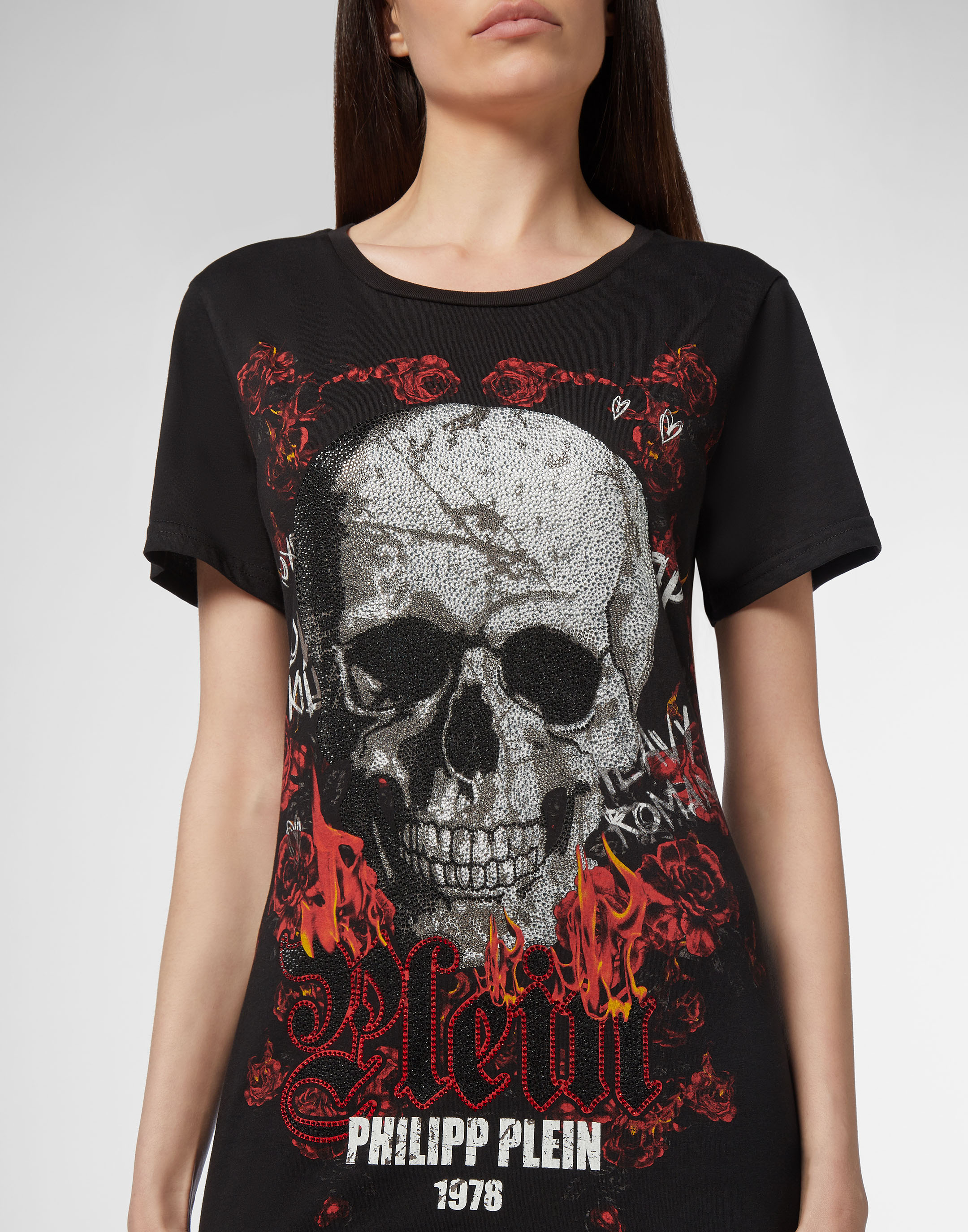 T-shirt Dress Round Neck SS Skull ...